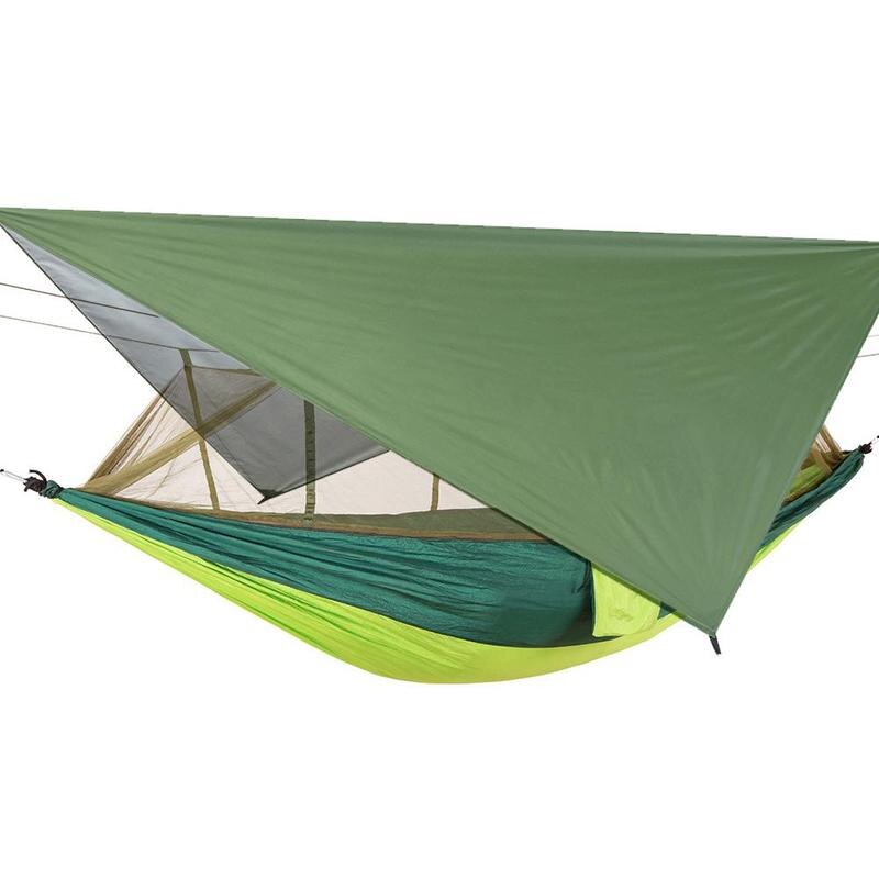 Camping-hängematte mit sonnendach und moskitonetz für den außenbereich, outdoor-camping-schaukel-hängematte,  m9- in- 8 -aufhängung