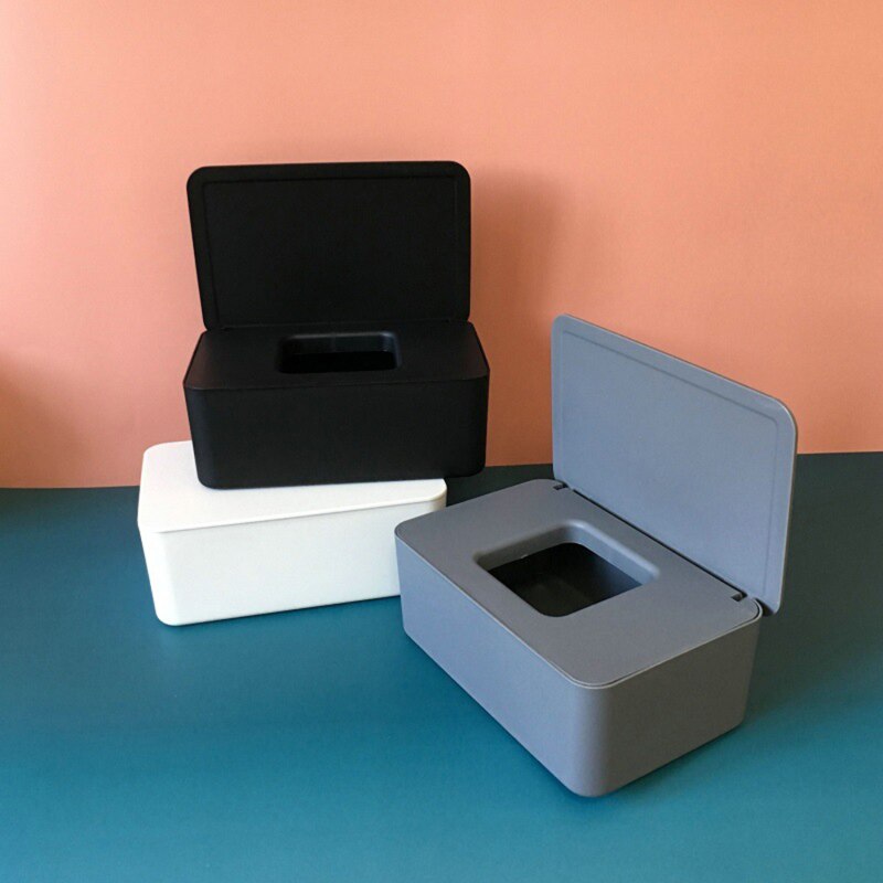 Natte Doekjes Dispenser Houder Met Stofdichte Cover Tissue Opbergdoos Voor Home Office Desktop Opslag Tissue Doos Masker Opbergdoos