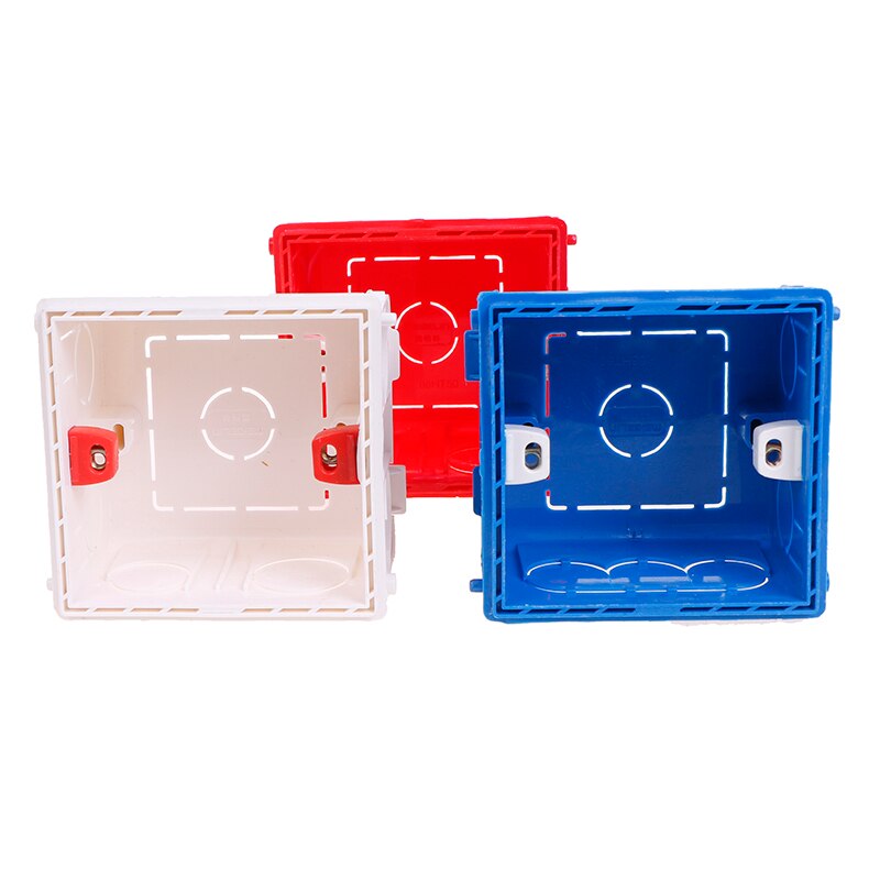 Atlectric Adjustable Mounting Junction Box Internal Cassette 86 Type Switch Socket White Red Blue Wiring Back Box
