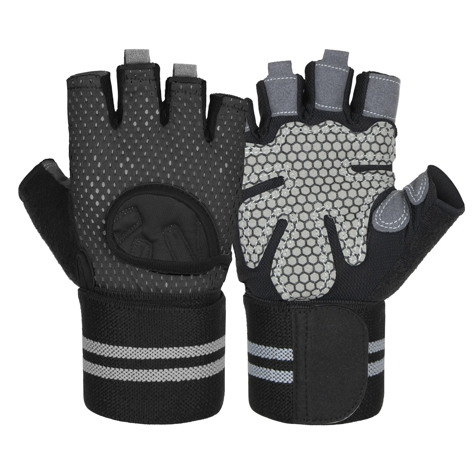 Gewichtheber-Handschuhe für Herren und Damen, Trainingshandschuh, Langhantel, Fitnessstudio, Fitness-Handschuhe mit Handgelenkstütze für Crossfit-Ausbildung, Übungsschutz: dunkel khaki / XL