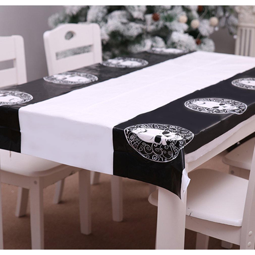 Halloween Decoratie Pe Rechthoek Tafelkleed Wegwerp Waterdicht En Vuilafstotend Duurzaam Site Layout Skelet