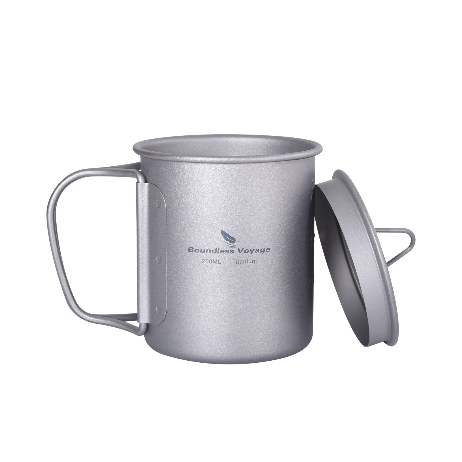 Boundless Voyage Single Walled Titanium Cup With Lid Folding
