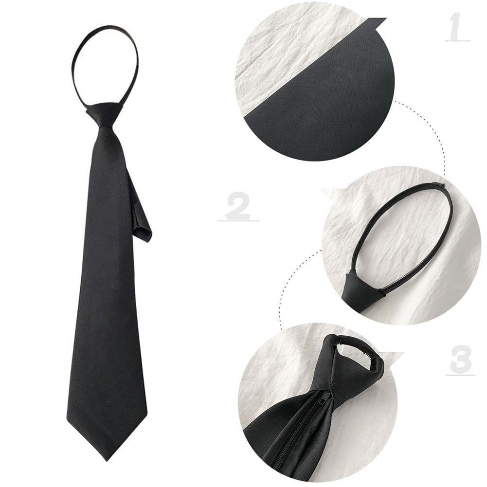 Black Clip On Tie Security Ties For Men Women Doorman Steward Matte Black Necktie Black Funeral Tie Clothing Accessories