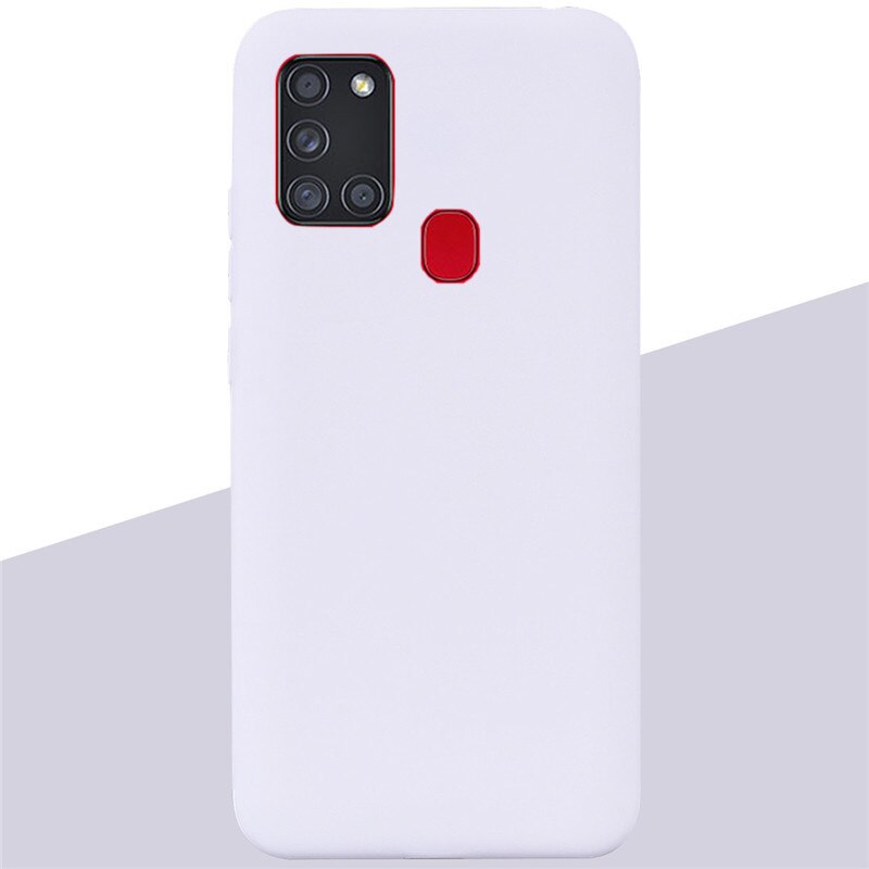 Funda de silicona TPU suave mate para Samsung Galaxy A21S A 21 S A21 S, carcasa trasera para teléfono: 16 White