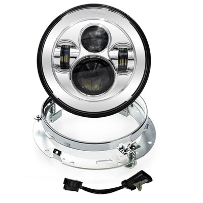 Motorrad 7 zoll Moto LED Scheinwerfer mit 4-1/2 "4,5 zoll LED Hilfs Nebel Vorbei Licht Lampe für harley touren Electra gleiten: Chrom B