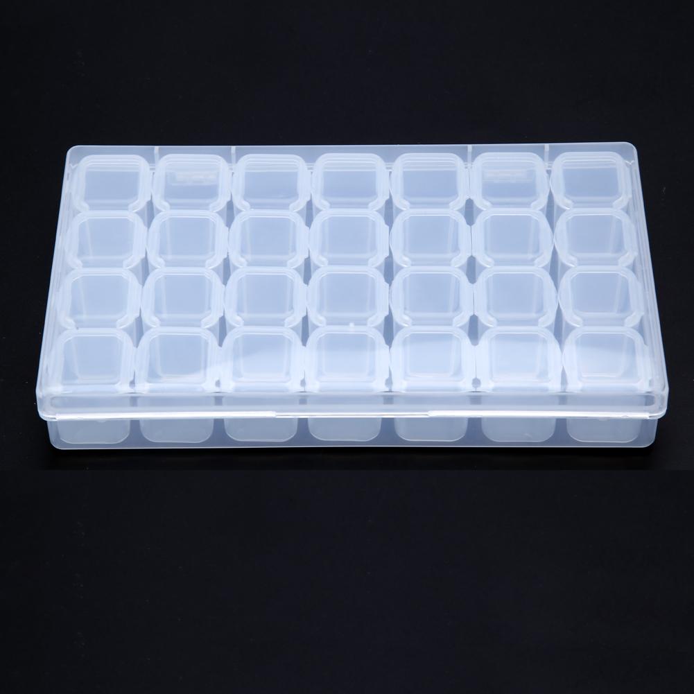 Plastic 28 Grids Adjustable Compartment Plastic Storage Box Jewelry Earring Bead Screw Holder Case Display Organizer Container