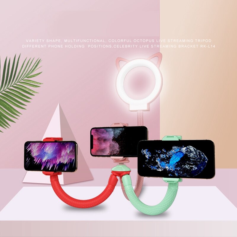 Novo mini polvo multi-função de transmissão ao vivo tripé multi-celular posição braçadeira titular tripé