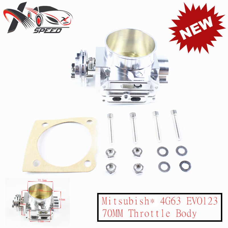 For EVO 1 2 3 4G63 Throttle Body Mitsubish i Lancer 70mm Intake Manifold Aluminum XXTBMBEVO123SL