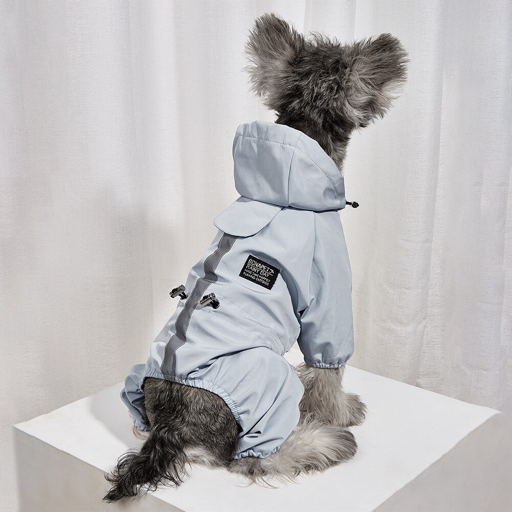 Impermeable Dog Clothes Jacket Waterproof Mesh Breathable Sweat-Absorbent Reflective Dog Raincoat Coat