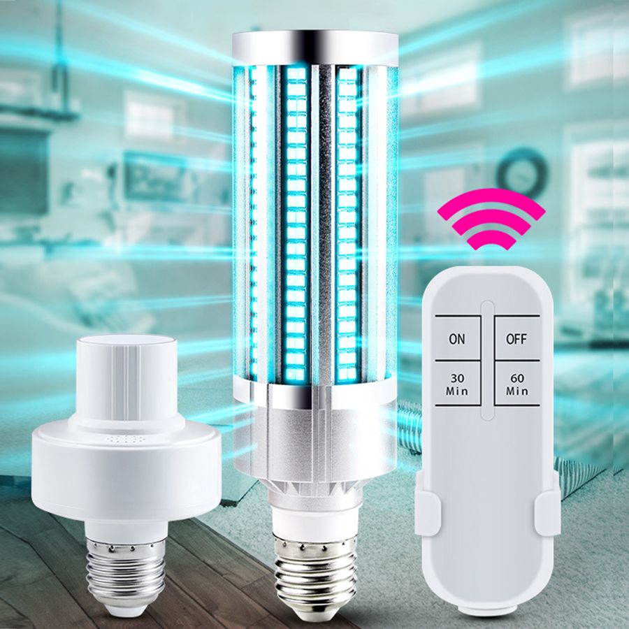 60W Household Ultraviolet Cleaning Lamp Adjustable Remote Control Order Mite Removal UV Light