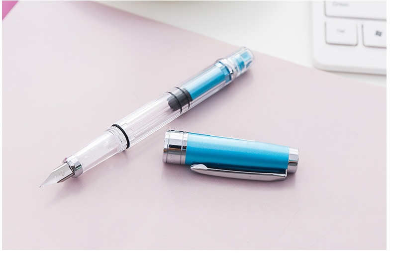 Wing Sung 3008 Piston Fountain Pen Big Volume Demonstrator Fountain Pen F EF Nib Wingsung Fountain Pen