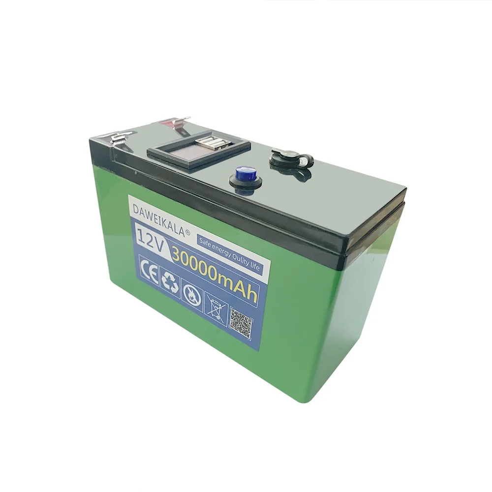 12V lithium Battery 30Ah 18650 Rechargeable battery pack for solar energy camping LED lights battery 12.6v 3A charger