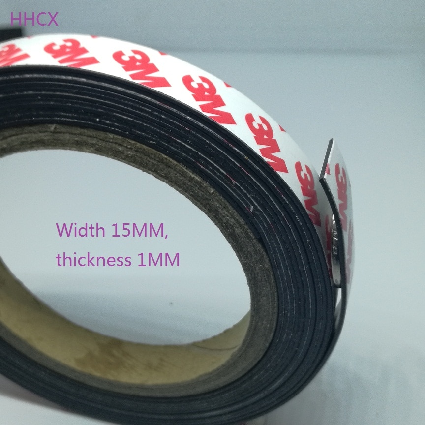 1 Meter Rubber Magneet 15*1 Mm 3M Zelfklevende Flexibele Magnetische Strip Rubber Magneet Tape Breedte 15mm Dikte 1 Mm 15Mm X 1 Mm