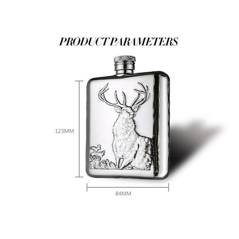 Fx -6oz gadgets voor mannen luxe wijn heupfles buck reliëf roestvrij staal 6 oz wijnflessen met box fles set