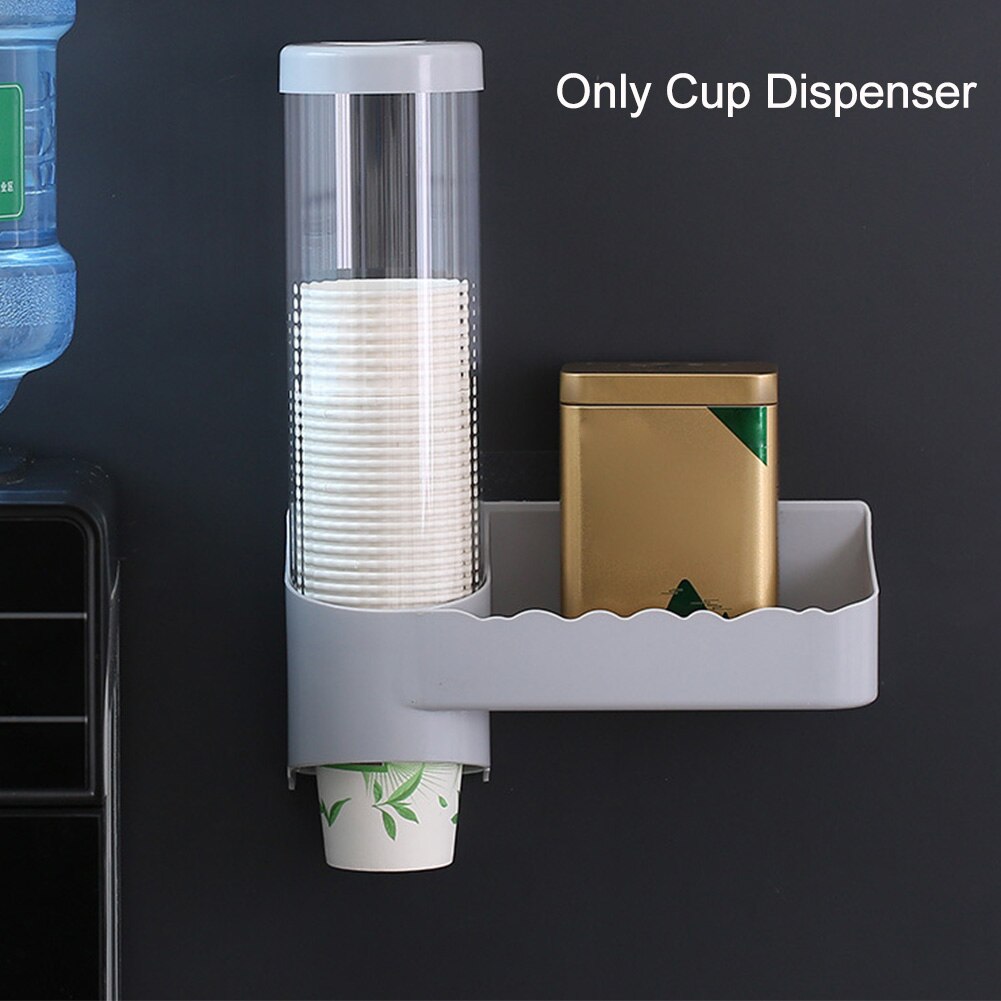 Disposable Cup Dispenser Home Office Automatic Organizer Wall Mounted Water Cooler Anti Dust Kitchen Space Saving ABS Hospital