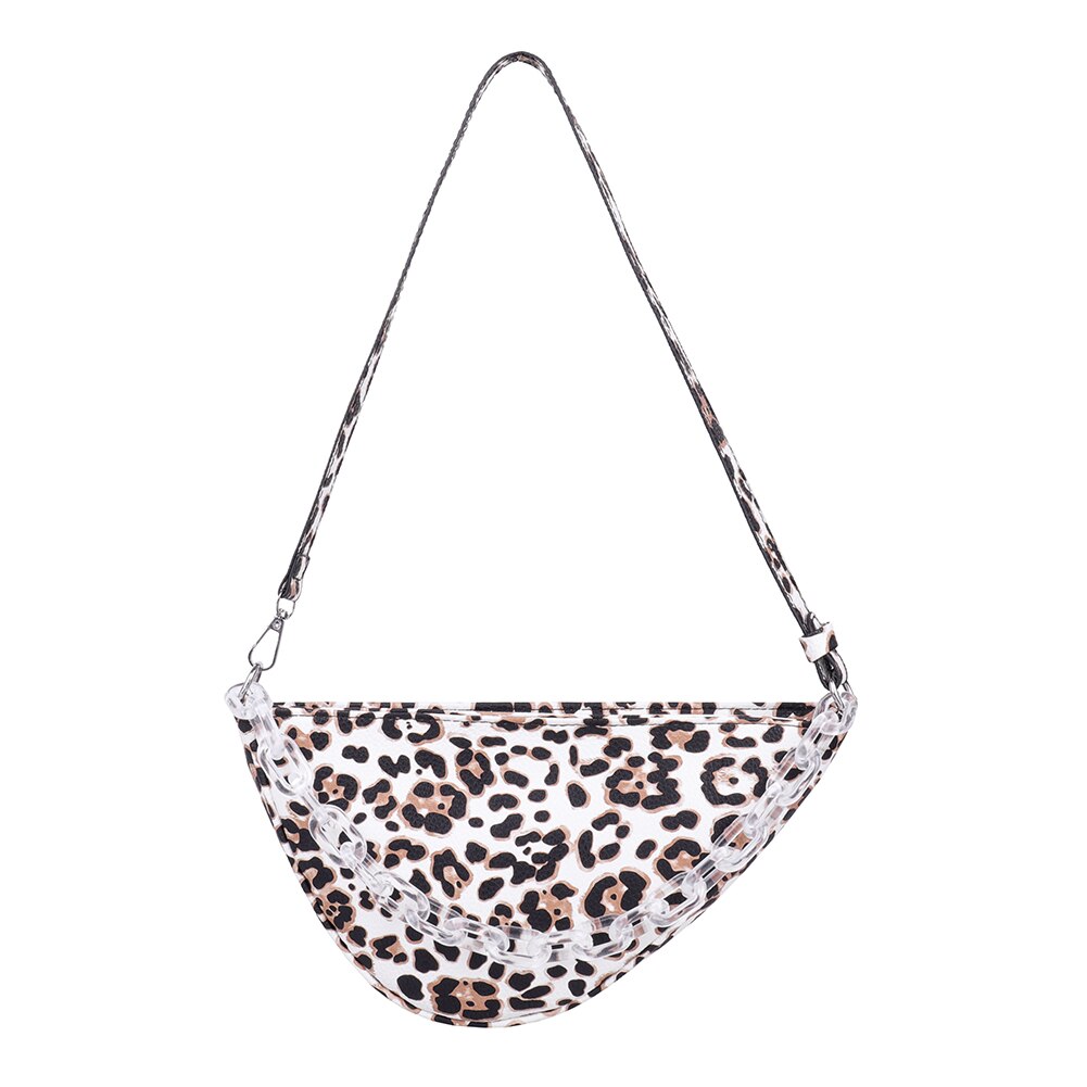Bolsa de ombro feminina portátil bolsas de viagem teste padrão animal bolsa de couro moda requintado sacola de compras: Beige Leopard