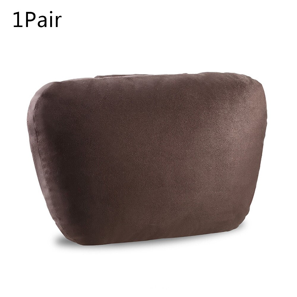 1Pair Universal Car Headrest Ultra Super Soft Pillow Four Seasons Neck Support Suede Fabric Pillow 30*25cm: Dark Brown
