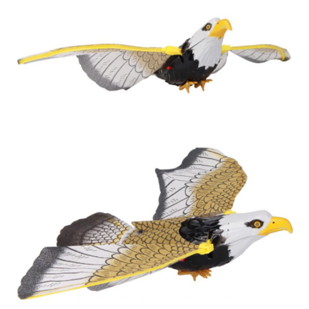 Repelente de aves luminoso, águila colgante con música, espantapájaros voladores portátiles, decoración de jardín para pájaros, repelente de aves