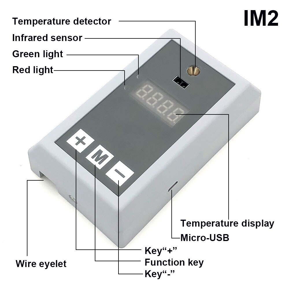 Non-contact Body Temperature Measurement Thermoscanner Fever Dectector Thermal Plam Thermometer with High TEMP Alarm