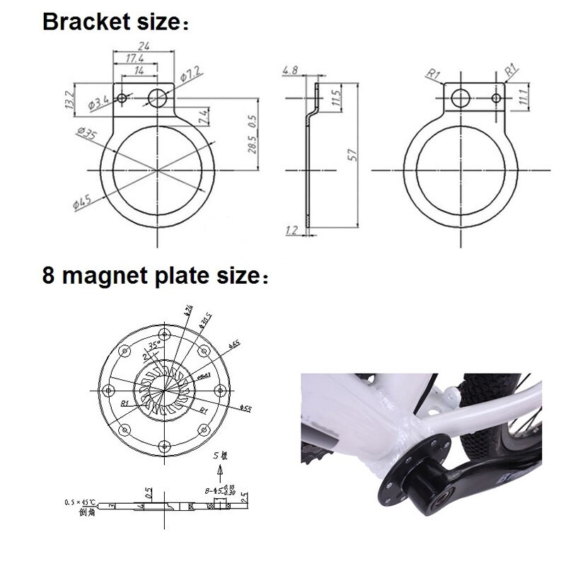 E-Bike BZ-4 (8) PAS KT 8 Magnets Pedal Torque Sensor Ebike Parts Waterproof Connector for Electric Bicycle
