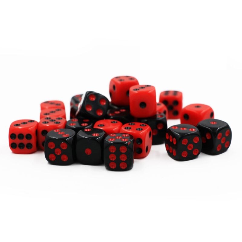 Cube de jeux de société avec sac en velours, 24, pièces/ensemble, 16mm, Point de coin rond, noir, rouge, jouet amusant
