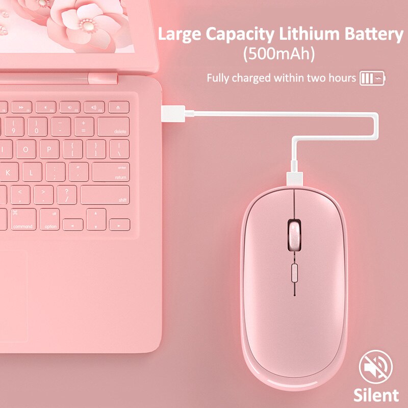 Kabellose bluetooth-computermaus, leise, wiederaufladbar, ergonomisch, usb-optische maus für desktop-pc und laptop-zubehör