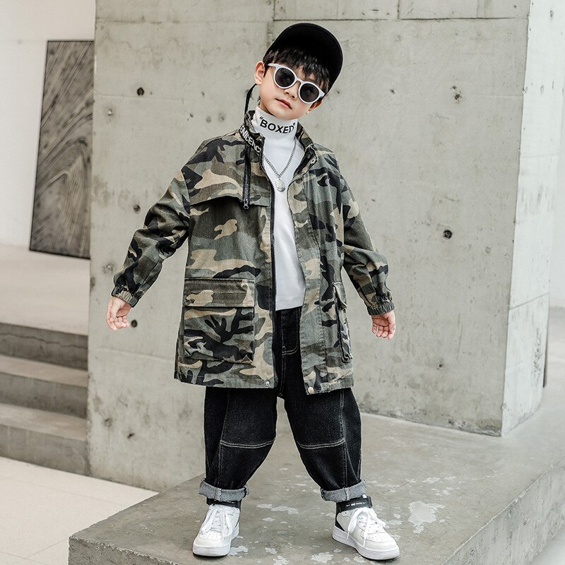 Jongen Jassen Camouflage Kids Jassen Kinderen Bovenkleding Lente Herfst 2021CT031