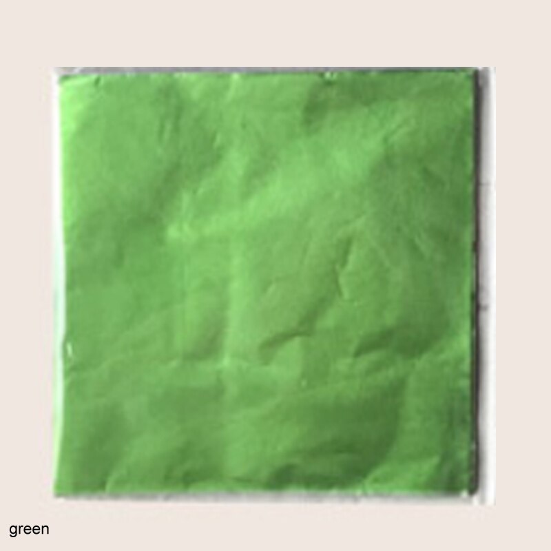 100 Stck Süssigkeit Farbe Lebensmittel Aluminium Folie Kasten NäHenne Paket Papier Handgemachte Papiere DIY Schokolade Süssigkeit Tee Verpackung Dekor: Grün