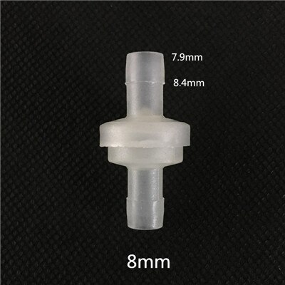 1Pcs 3mm-12mm Mini Plastic One Way Non Return Flow Back Check Valve For Oil Water Tube: 8mm