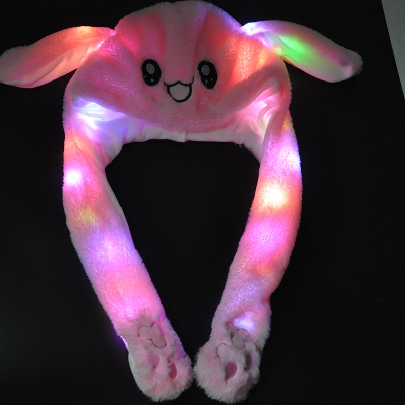 Konijn Hoed Met Bewegende Oren Bunny Hoed Oren Warm Pluche Zoete Leuke Airbag Cap