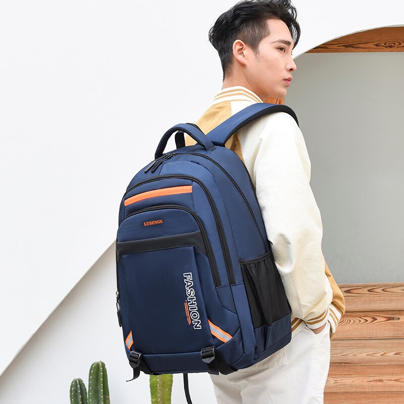 Mannen Tas Oxford Doek Casual Eenvoudige Student Schooltas Unisex Rugzak Grote Capaciteit 17 Inch Laptop Tas Mannelijke Sport Reizen tassen