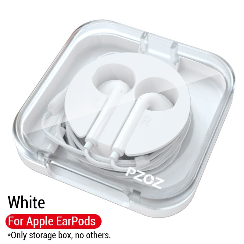 PZOZ Oortelefoon Cases Voor Apple EarPods vast Oortelefoon Hoofdtelefoon Accessoires Opslag Draagtas Hard Bag Box Case Voor EarPod: White