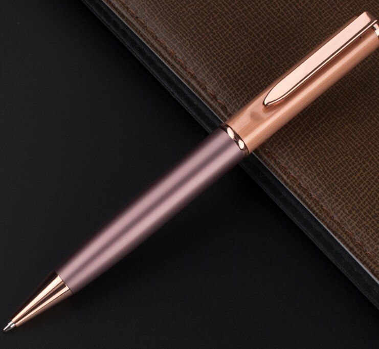 Rose Gouden Pen Kawaii Balpen Zwarte Inkt Briefpapier Luxe School kantoorbenodigdheden Metalen Balpen: F
