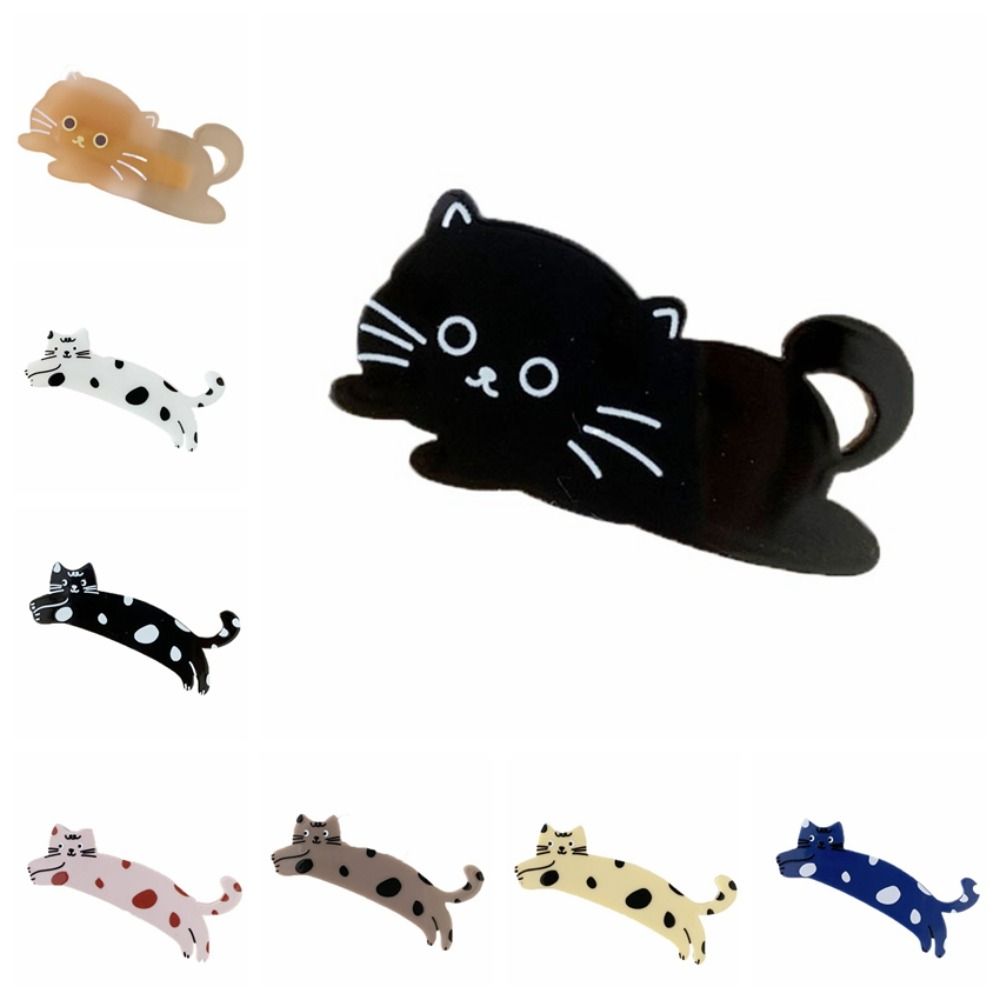 Pinza de pelo de ácido acético de gato de dibujos animados, pinza lateral acrílica, pinza de pico de pato para mascotas, horquilla colorida