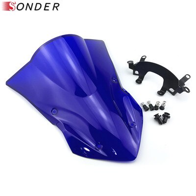Windshield Windscreen for Kawasaki Z900 Parts Motorcycle Double Bubble Z 900 17 18 19 Screen accessories: Blue