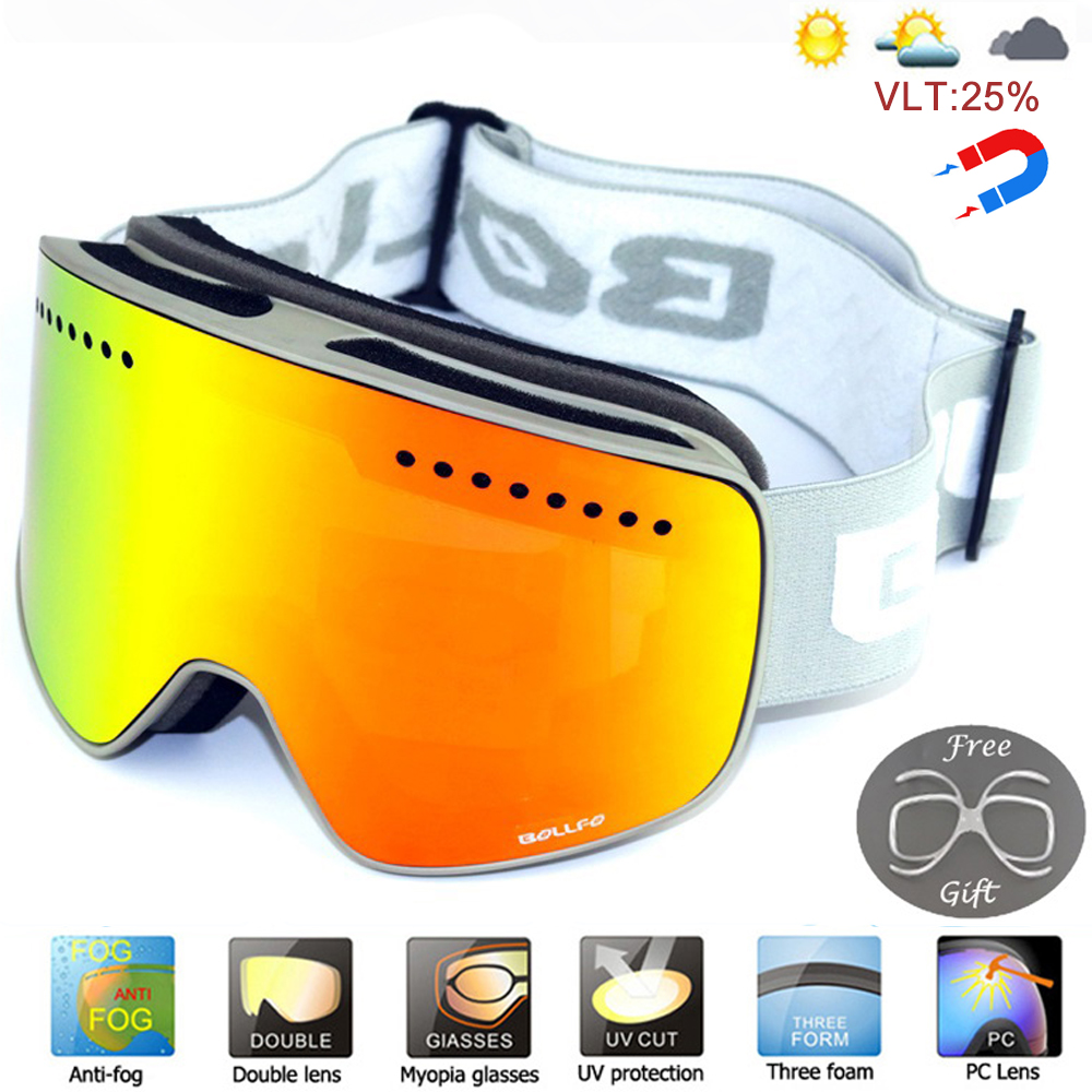 Masque Moto Hiver Masque De Ski Anti-Buée UV400 – Lunettes Ski Snowboard Moto, Monture TPU, Lentille PC, Sangle Réglable Masque De Ski Homme