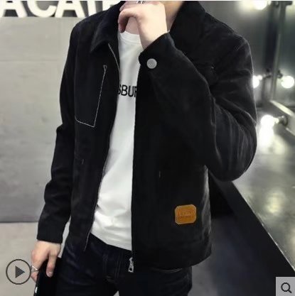Jassen Mannen Turn-down Kraag Single Breasted Leisure Effen Eenvoudige All-Match Koreaanse Stijl Daily Soft Jacket Mens Denim jassen: 1006black / XL