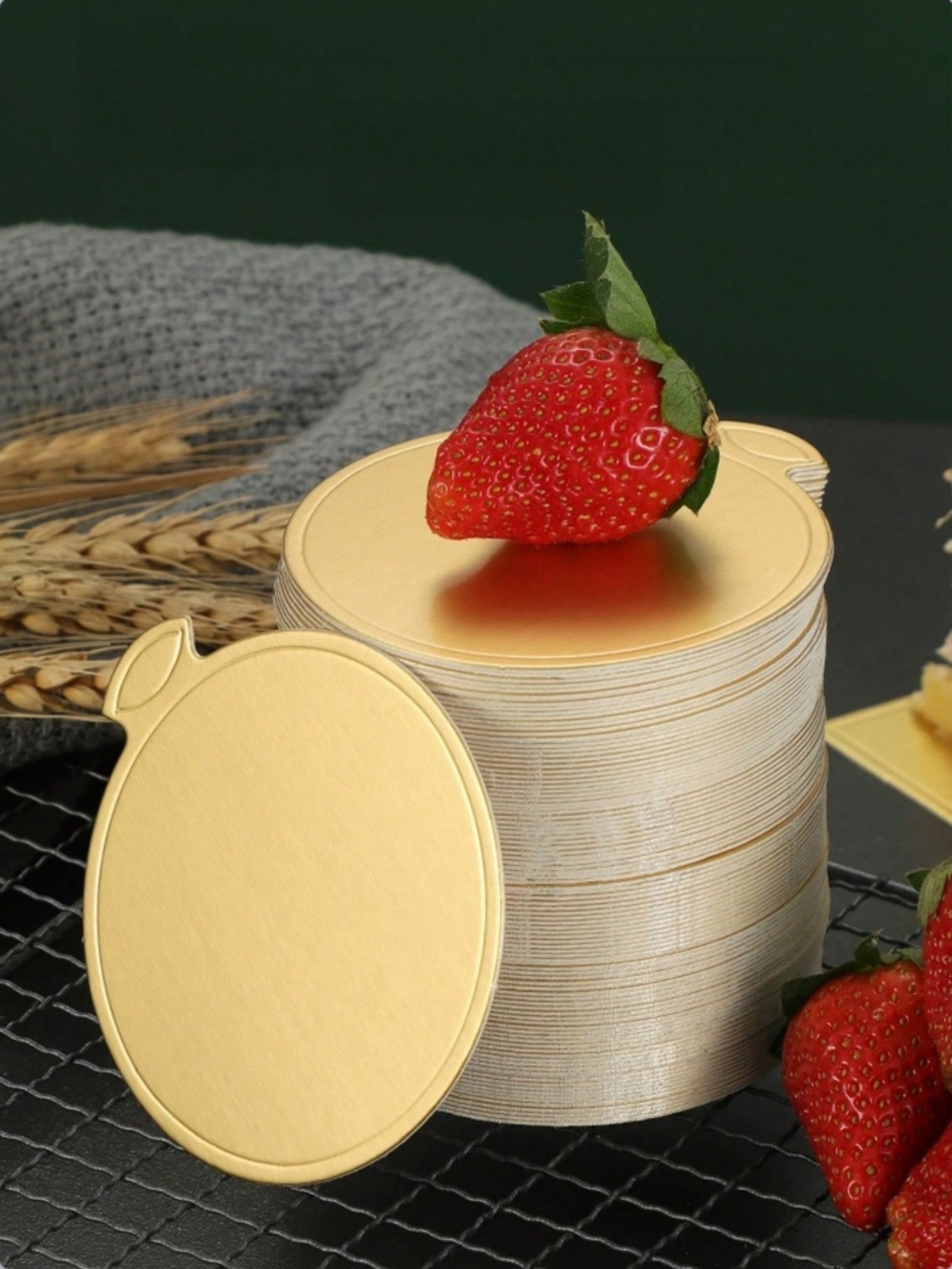 Plateau en papier mousse à base dorée épaissie, petit plateau à gâteau, base à dessert, alimentaire, sous-papier pour gâteau 1918, 25 pièces