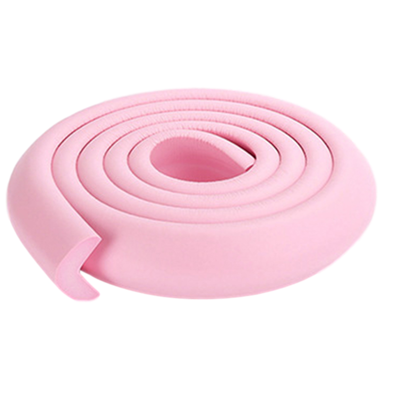 2M U-vorm Extra Dikke Baby Veiligheid Meubels Tafel Protector Edge Corner Bureau Cover Beschermende Tape Schuim Hoeken Bumper guard Een +: Pink