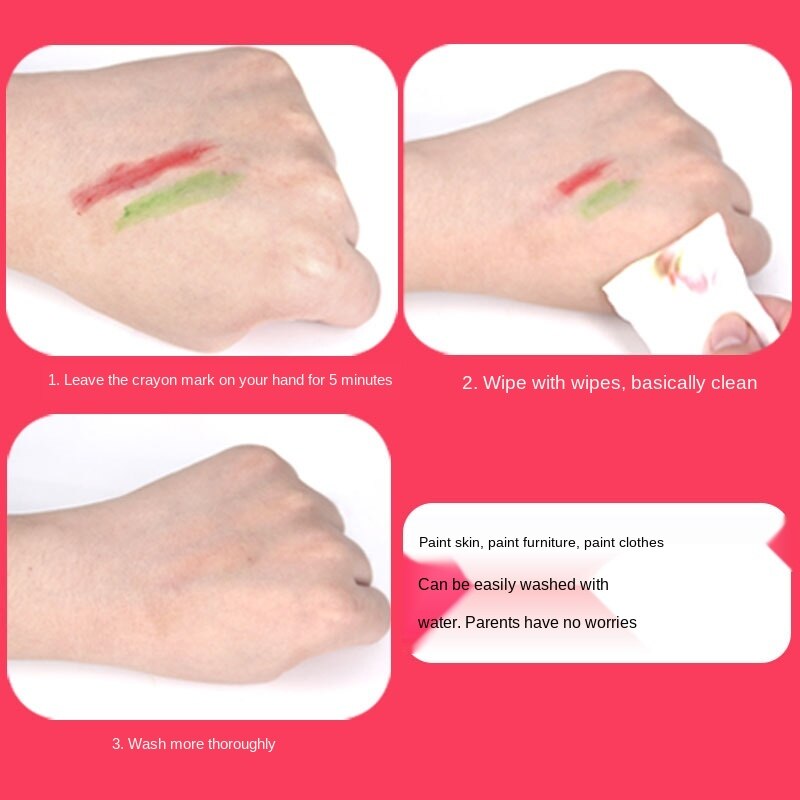 Washable Magic Marker Pen Oil Painting Stick Rotating Crayon Water-soluble Kindergarten Graphic Art Material