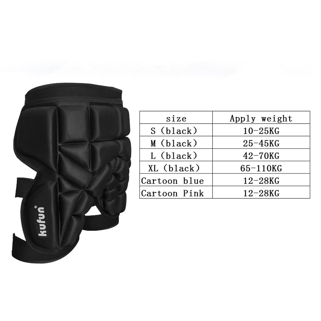 Beskyttende polstret shorts for snowboard skate og ski 3d beskyttelse for hofte rumpe og haleben