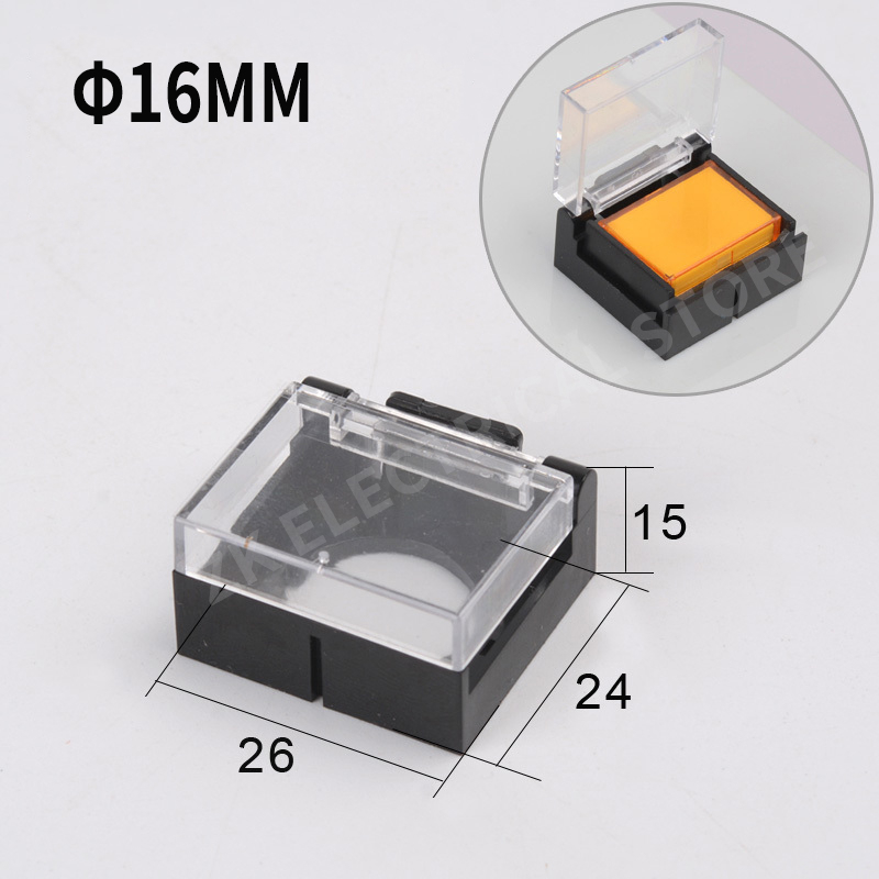 Push button switch protective cover protective cover anti-missing elevator emergency stop 16/22mm accessory round warning ring: Orange