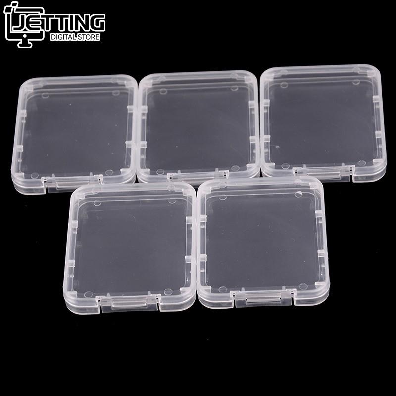 5 pz/lotto Custodia protettiva Scatola di Cassa di Carta di Memoria per SD SDHC MMC XD carta CF Bianco trasparente