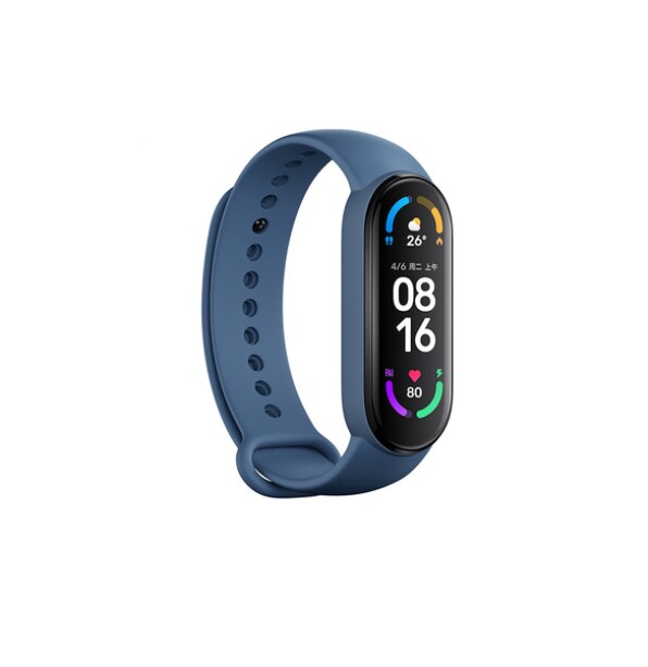 100% Originele Xiaomi Mi Band 6 Band Accessoire Siliconen Polsband Vervanging Zachte Tpu Xiaomi Armband 5 Kleur Voor Miband 6: Blue