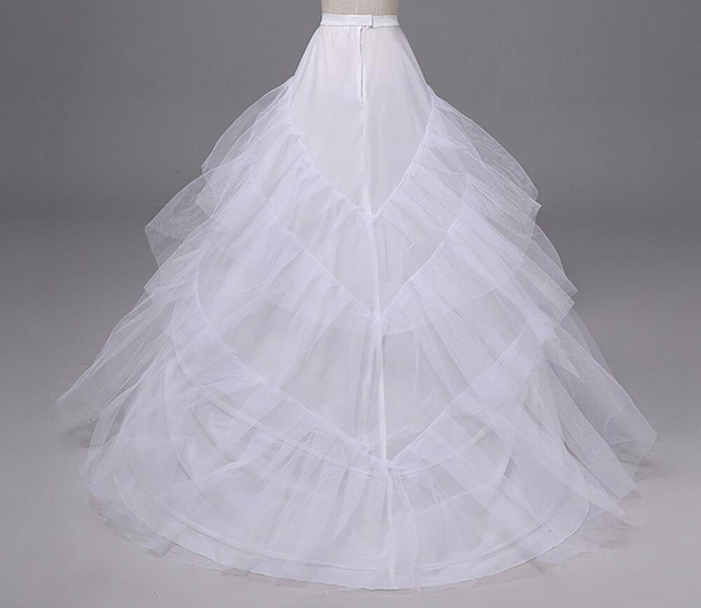Hvid sort lang tog underkjole til halen bryllupsfest kjoler crinoline 3 bøjler underskirt saiote de noiva