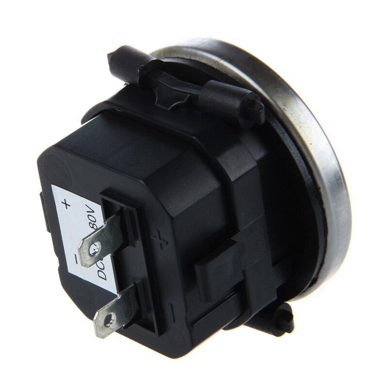Hour Meter 6 To 80 Volts DC - Round Silvery Trim Ring