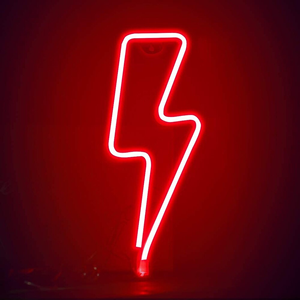 Kühlen Blitz Neon- Zeichen freundlicher Schlafzimmer Zauberstab Dekoration Blau Rosa verrotten warm Weiß Blitz bilden LED Lampe Büro Spielen Zimmer dezember
