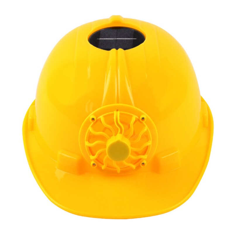 Helmet Wide hat Sun protection Hard Hat Solar Safety Helmet Summer Fan Cap Outdoor Construction Sunscreen Cooling Breathable: Yellow helmet