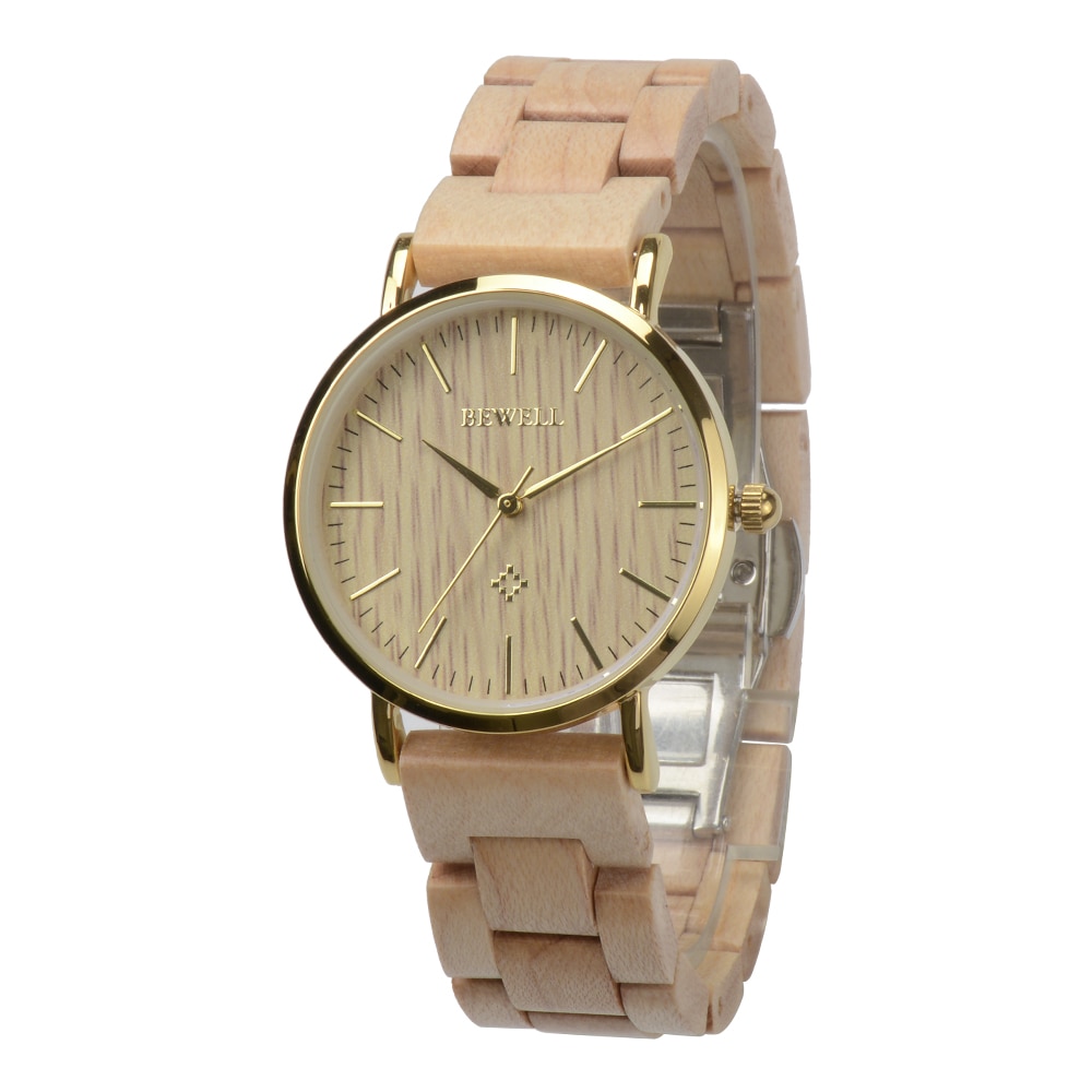 Bewell Luxury Brand Wooden Watches for Women Simple Ladies Dress Watches Quartz Wristwatches Waterproof relogio feminino Clock