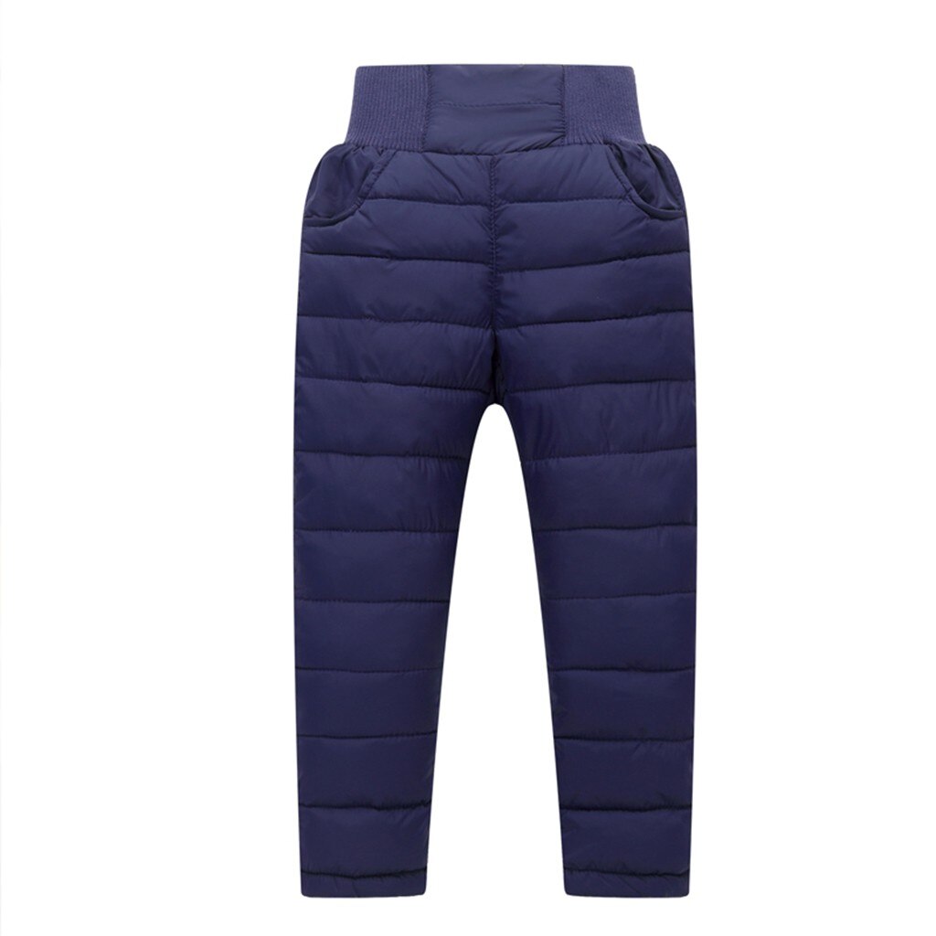Pantalon d'hiver en coton rembourré pour tout-petits | Épais et , pantalon de Ski imperméable, Leggings taille haute, pour bébés de 9-10-12 ans: Bleu / 4T